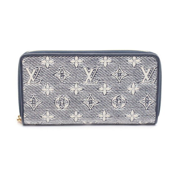 Louis Vuitton Handbags - Louis Vuitton Zippy Wallet Jacquard Long Leather White Navy Blue